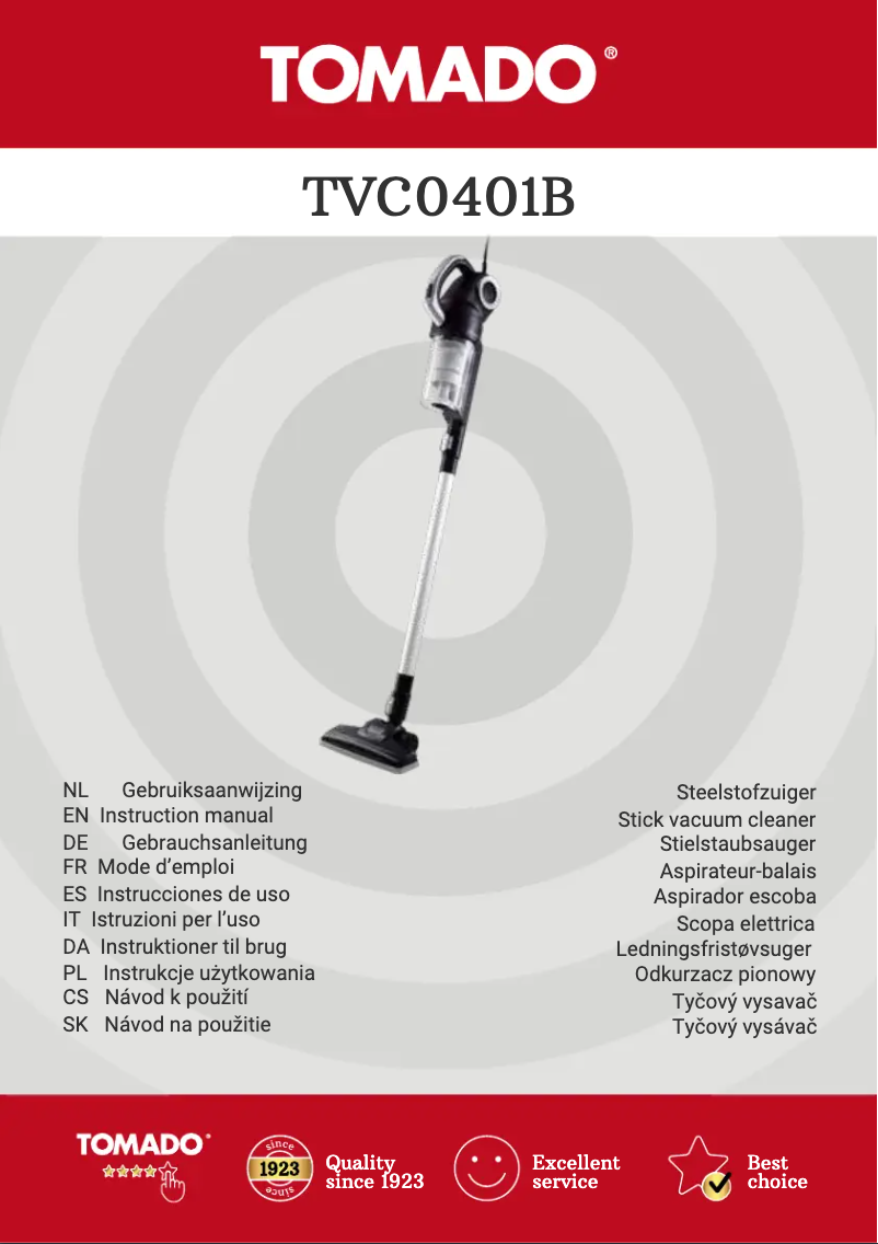 Página 1 del manual Manual de usuario Tomado TVC0401B