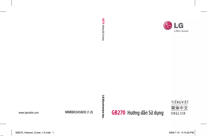 Page 1 de la notice Manuel utilisateur LG GB270