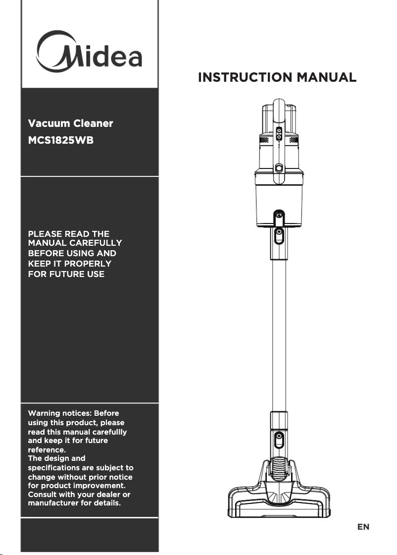 Page n°1 - Manuel utilisateur Midea MCS1825WB