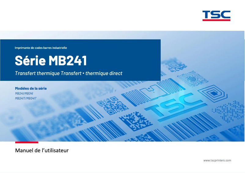 Page n°1 - Manuel utilisateur TSC MB240T