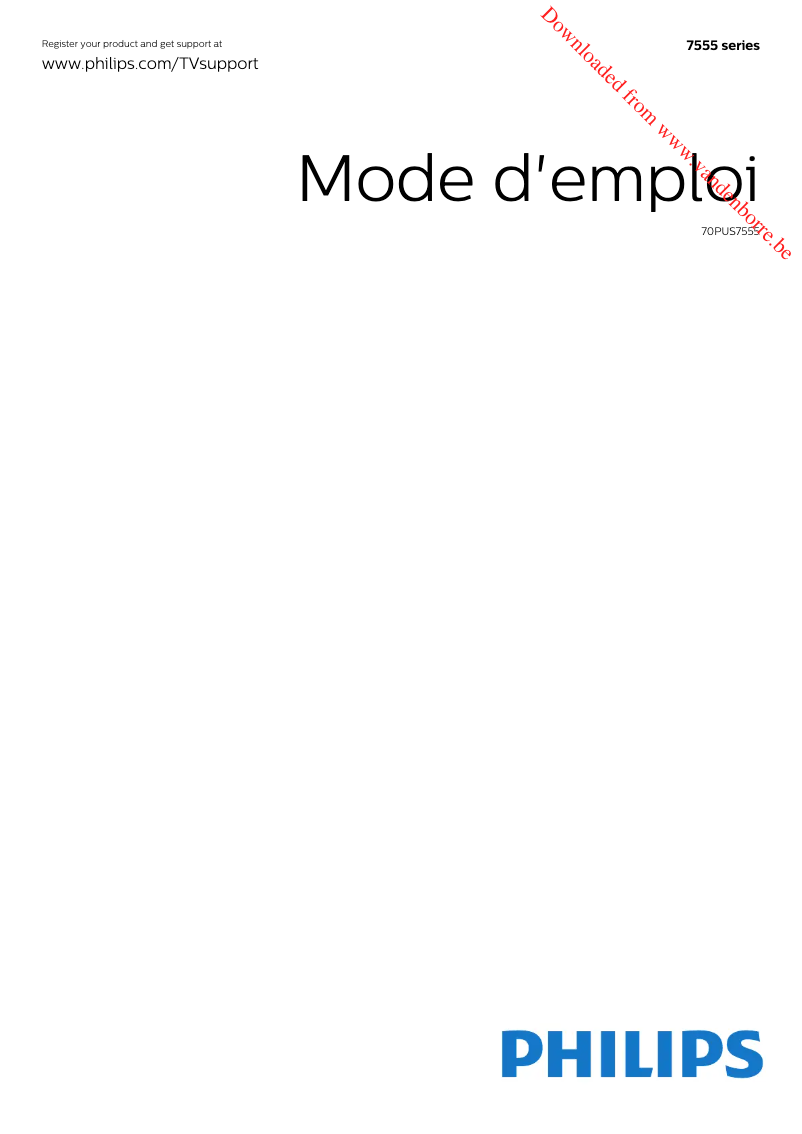 Image de la première page du manuel de l'appareil 7500 series 70PUS7555