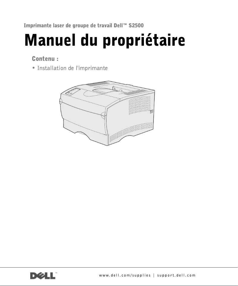 Image de la première page du manuel de l'appareil S2500