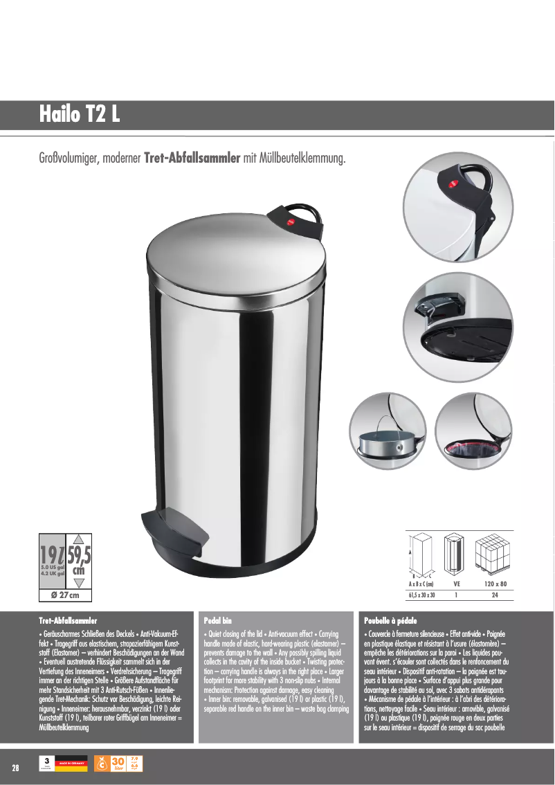 Page 1 de la notice Manuel utilisateur Hailo T2 L