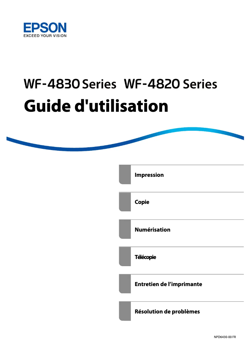 Page 1 de la notice Manuel utilisateur Epson WorkForce Pro WF-4825WF