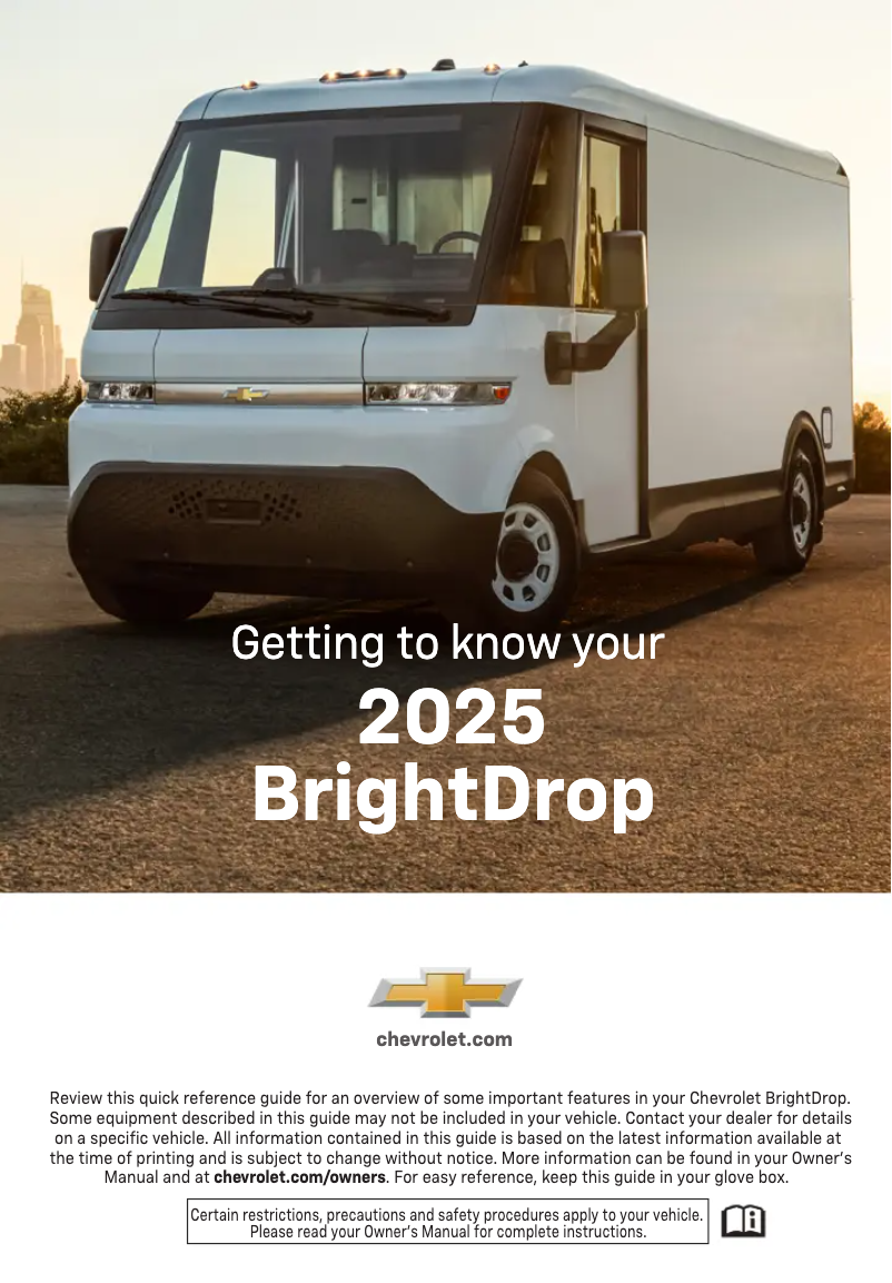 Page 1 de la notice Guide de démarrage rapide Chevrolet BrightDrop 400 (2025)