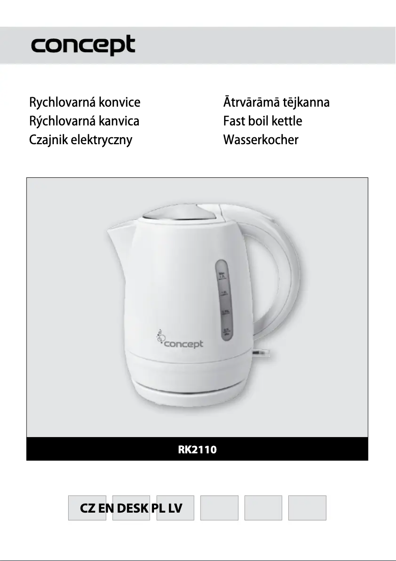 Page 1 de la notice Manuel utilisateur Concept RK2110