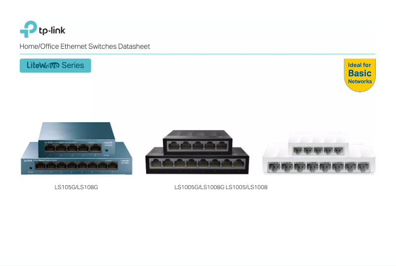 Página 1 del manual Ficha técnica TP-Link LiteWave LS1005