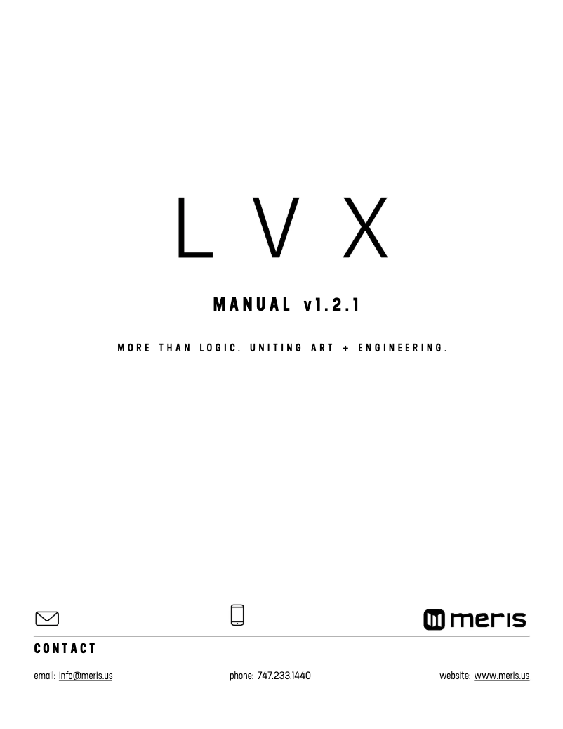 Page 1 de la notice Manuel utilisateur Meris LVX