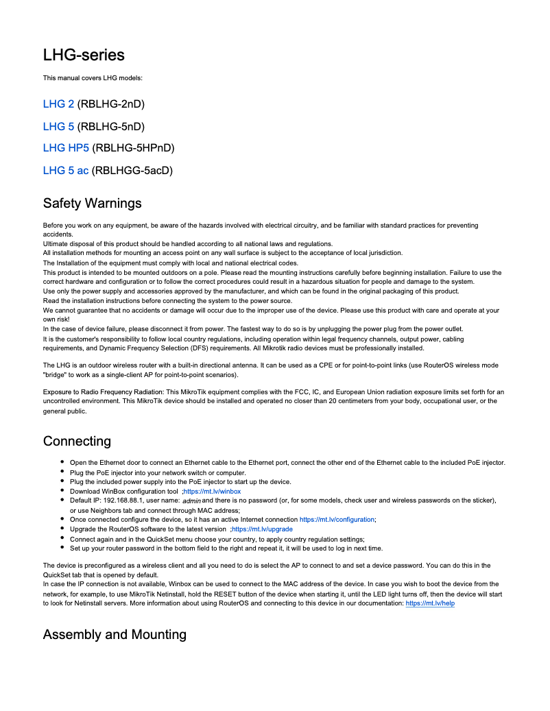 Image de la première page du manuel de l'appareil LHG 5