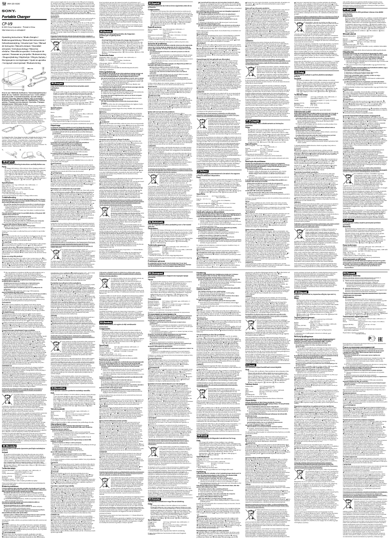 Image de la première page du manuel de l'appareil CP-V9