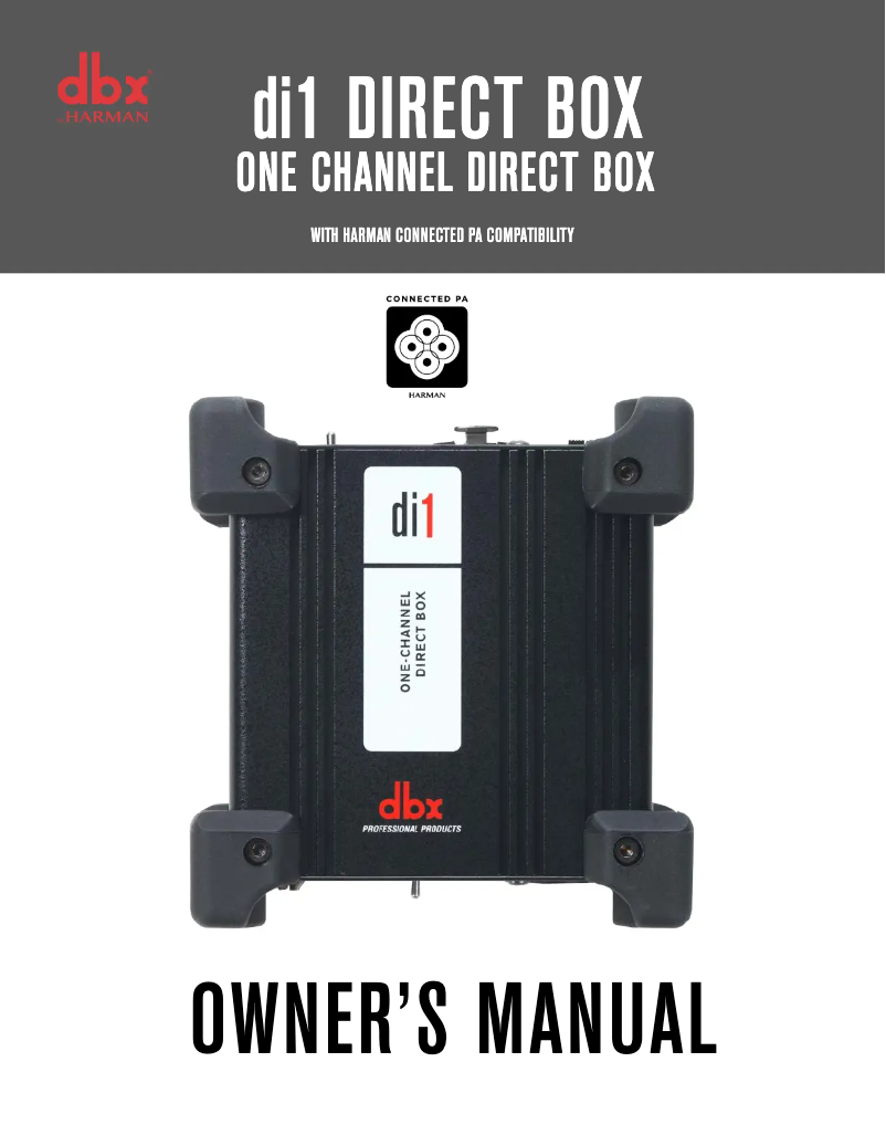 Page n°1 - Manuel utilisateur DBX DI1