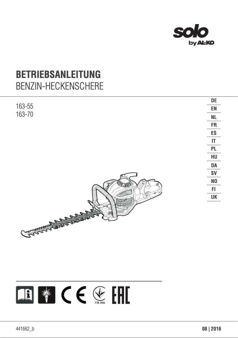 Page 1 de la notice Manuel utilisateur Solo 163-70