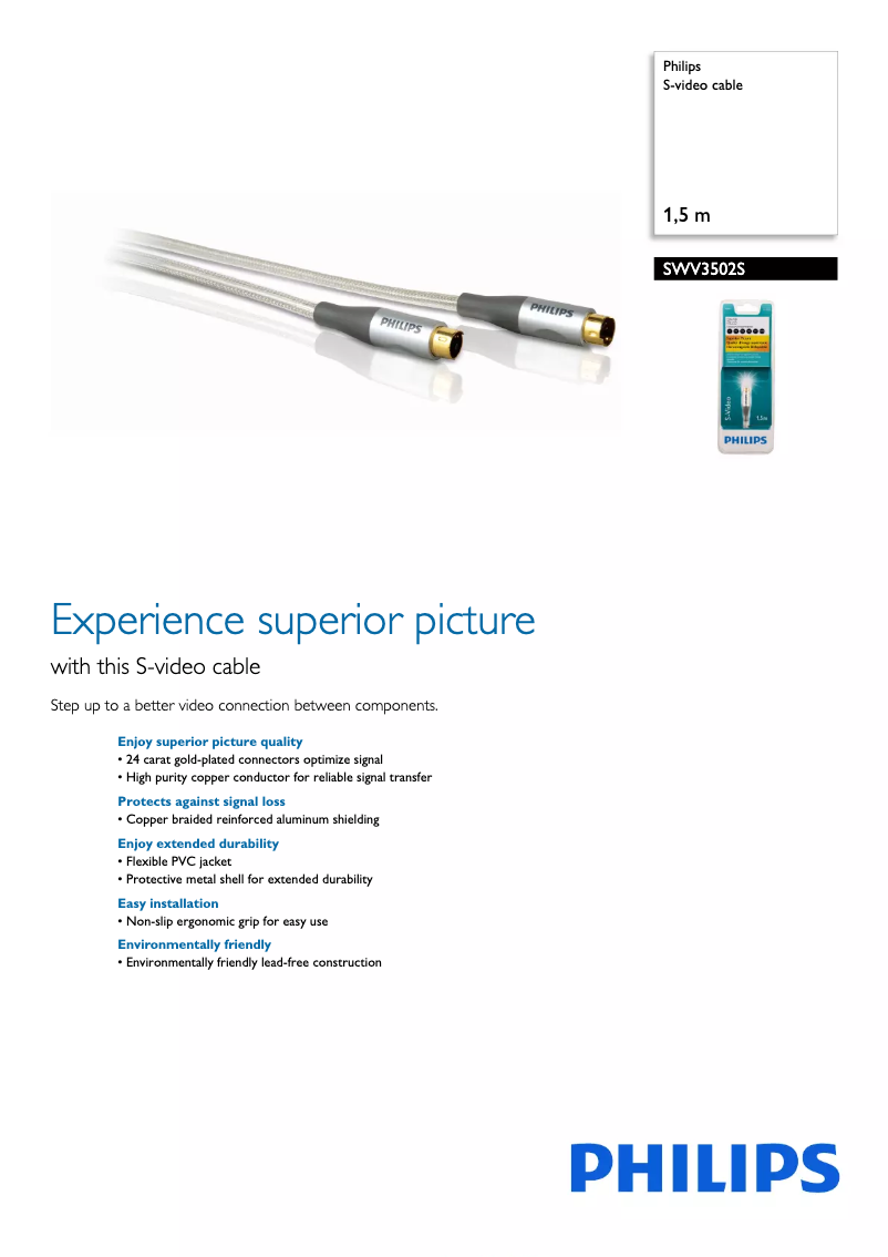 Page 1 de la notice Brochure Philips SWV3502S