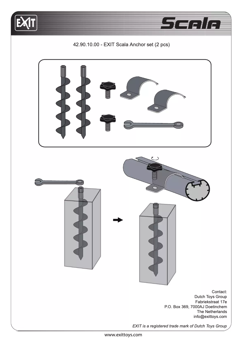 Page 1 de la notice Manuel utilisateur EXIT Scala Ground Anchor