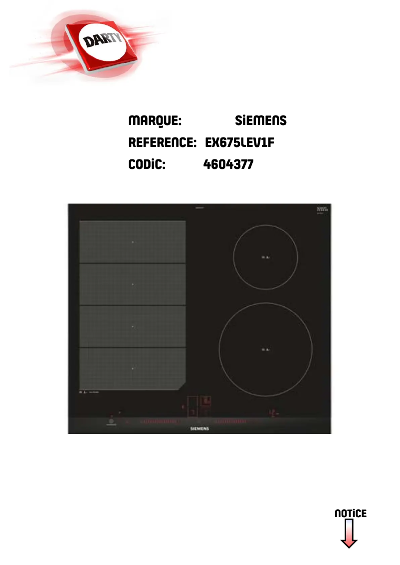 Page n°1 - Manuel utilisateur Siemens EX675LEV1F