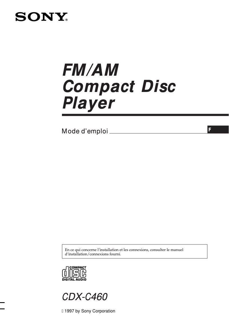 Page n°1 - Manuel utilisateur Sony CDX-C460