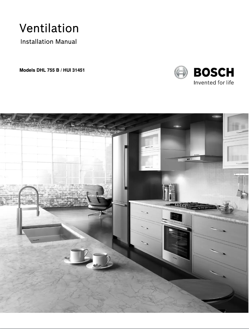 Page n°1 - Guide d'installation Bosch HUI31451UC
