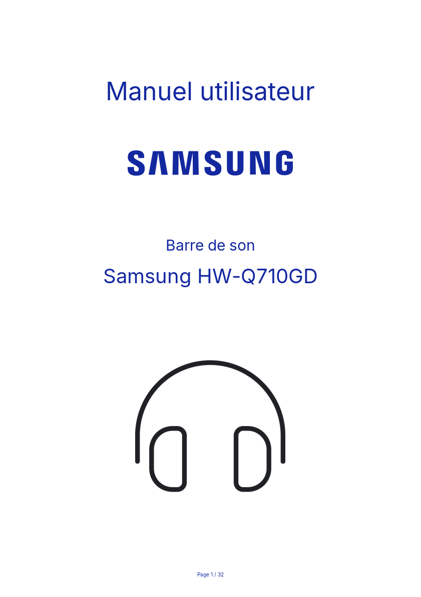 Page n°1 - Manuel utilisateur Samsung HW-Q710GD