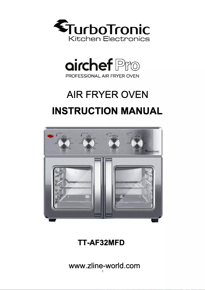 Page n°1 - Manuel utilisateur TurboTronic Airchef Pro TT-AF32MFD