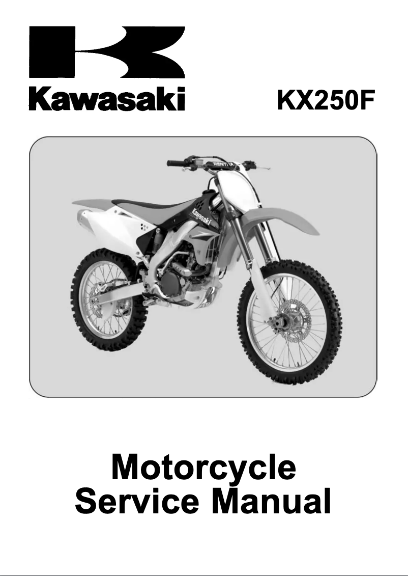 Page 1 de la notice Manuel utilisateur Kawasaki KX250F (2006)