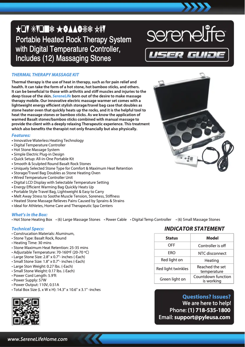 Page 1 de la notice Manuel utilisateur SereneLife PSLMSGST99