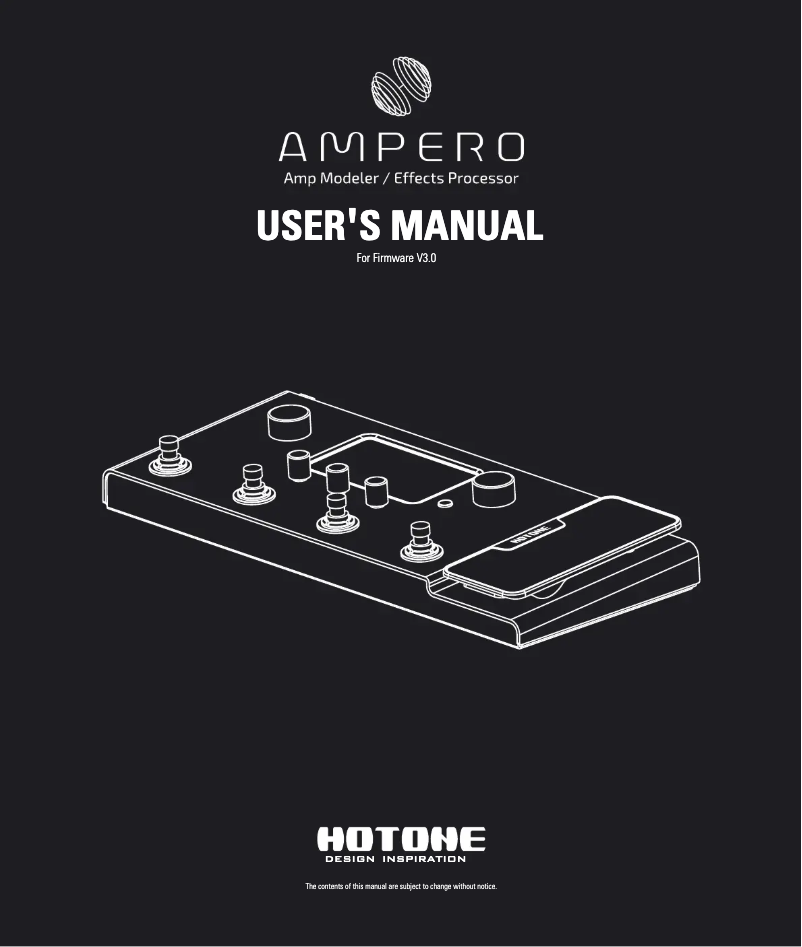 Image de la première page du manuel de l'appareil Ampero Amp Modeler