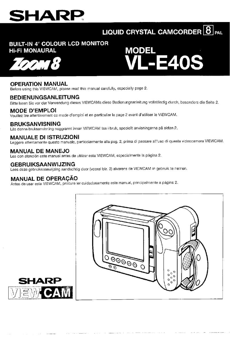 Image de la première page du manuel de l'appareil VL-E40S