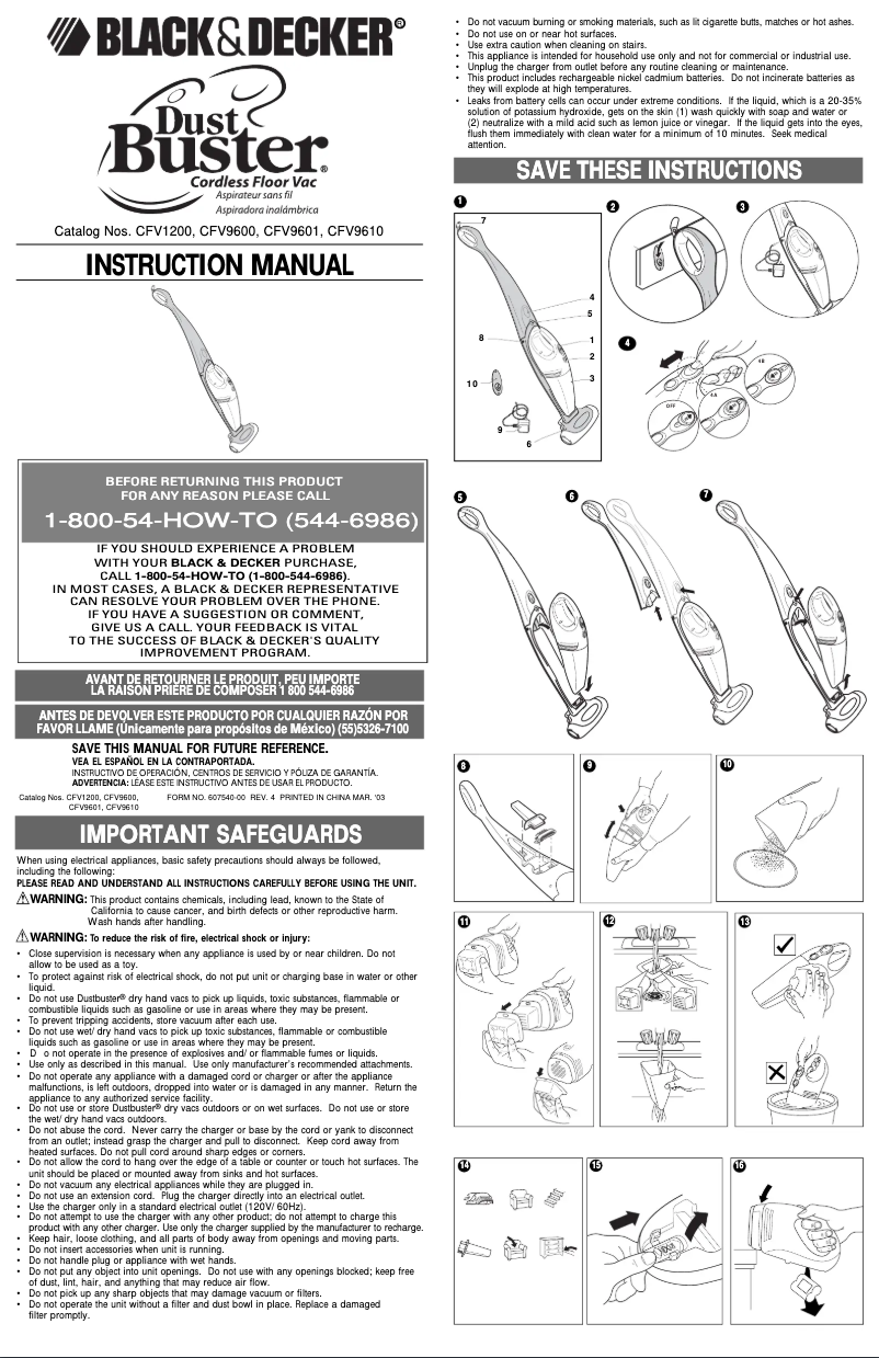 Page 1 de la notice Manuel utilisateur Black & Decker CFV1200