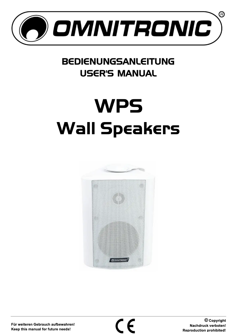 Page n°1 - Manuel utilisateur Omnitronic WPS-6W