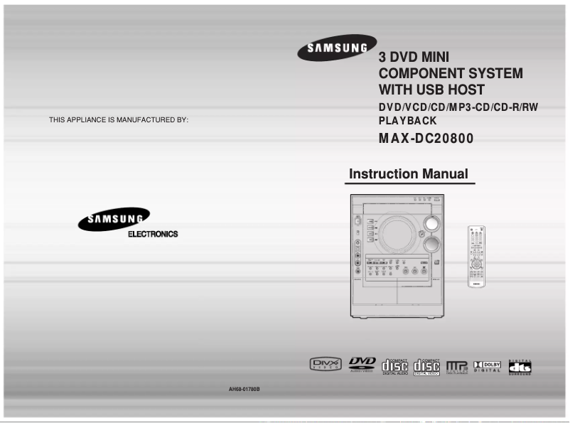 Page 1 de la notice Manuel utilisateur Samsung MAX-DC20800