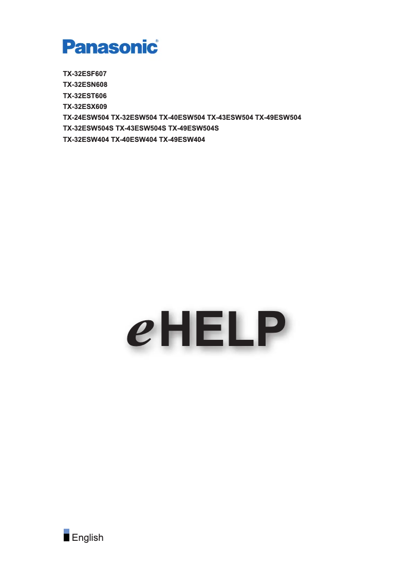 Page 1 de la notice Manuel utilisateur Panasonic TX-40ESW404