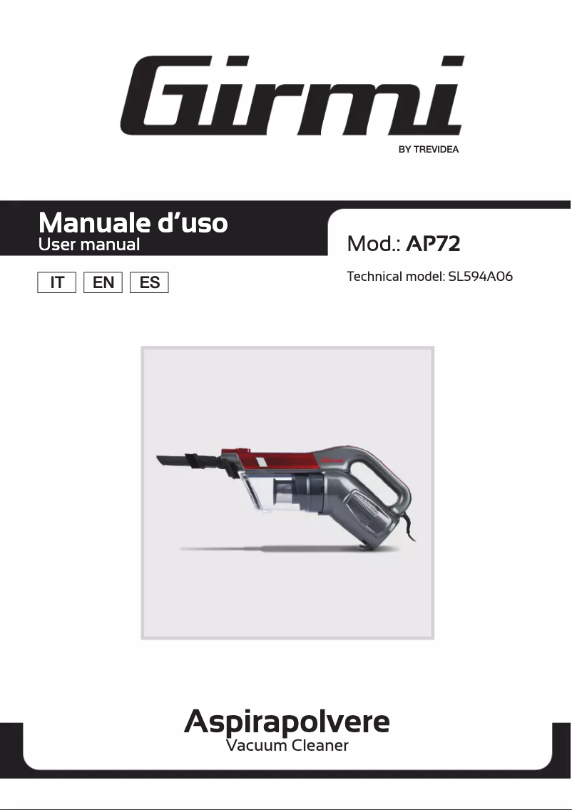 Page n°1 - Manuel utilisateur Girmi AP72