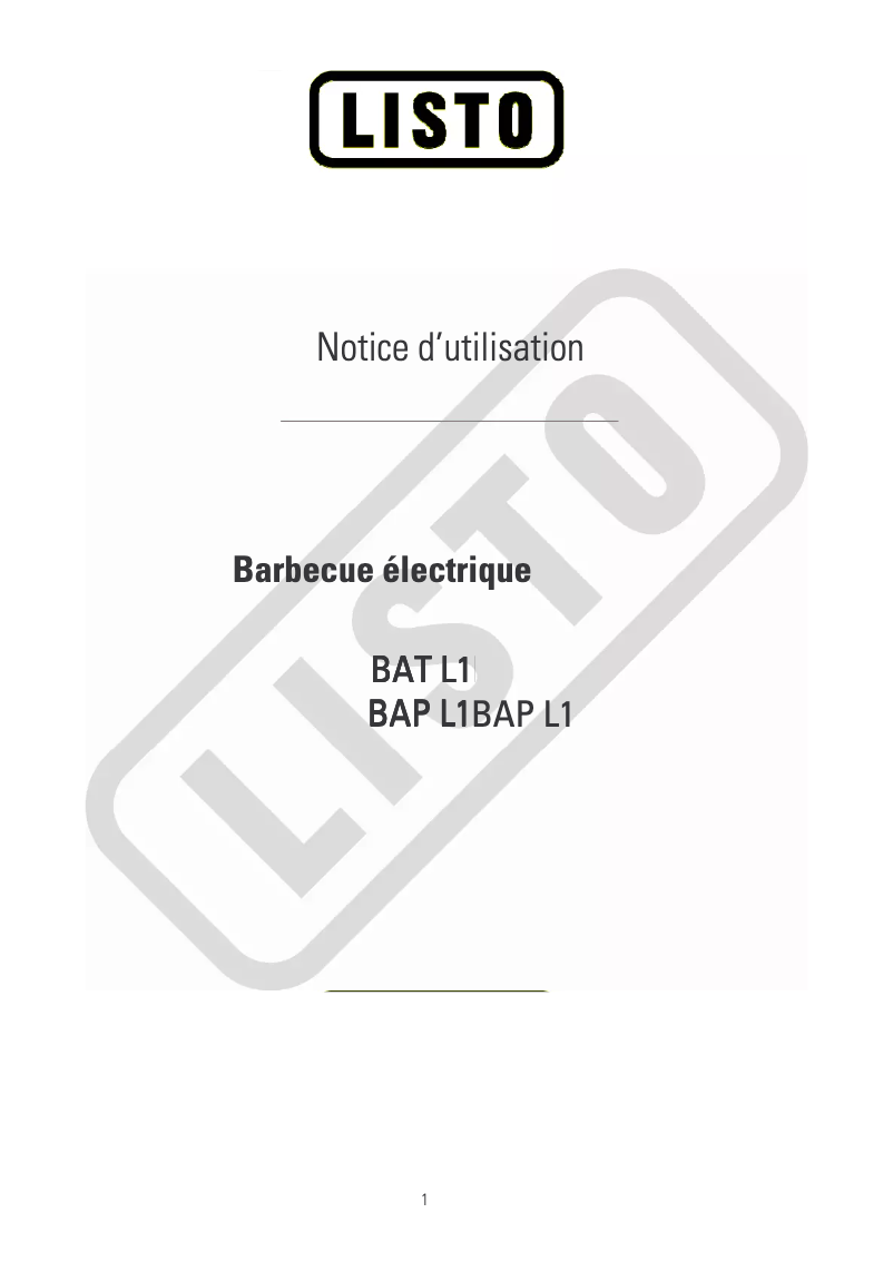 Image de la première page du manuel de l'appareil BAT L1