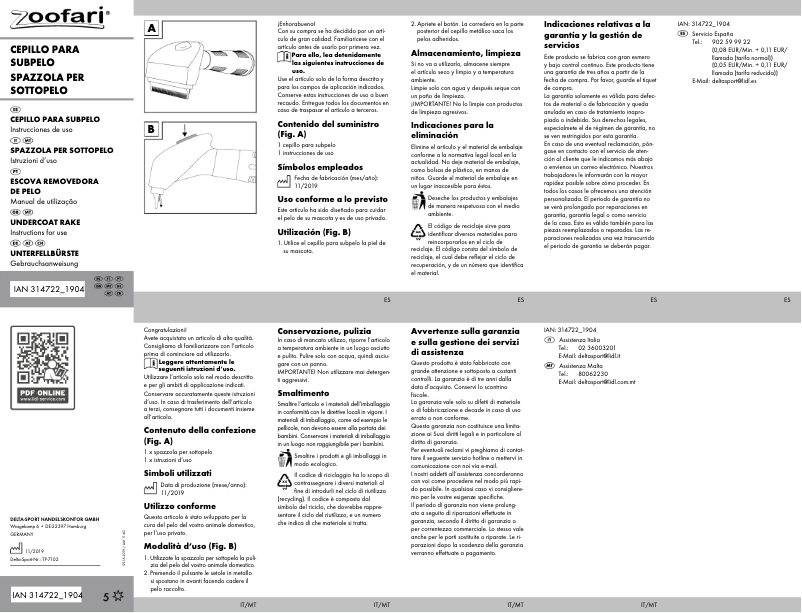 Imagen de la primera página del manual del dispositivo IAN 314722