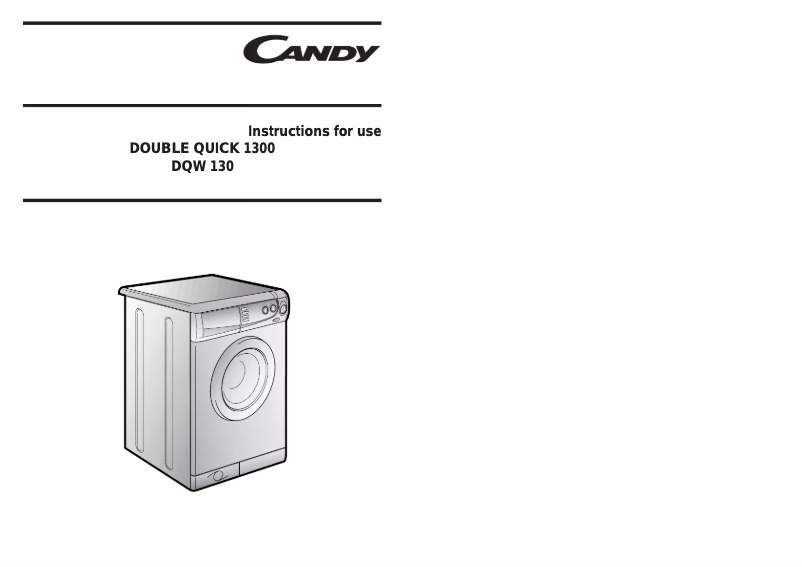 Page n°1 - Manuel utilisateur Candy DQW 150 UK