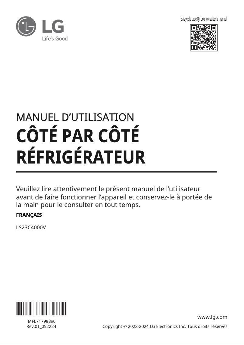 Page n°1 - Manuel utilisateur LG LS23C4000V