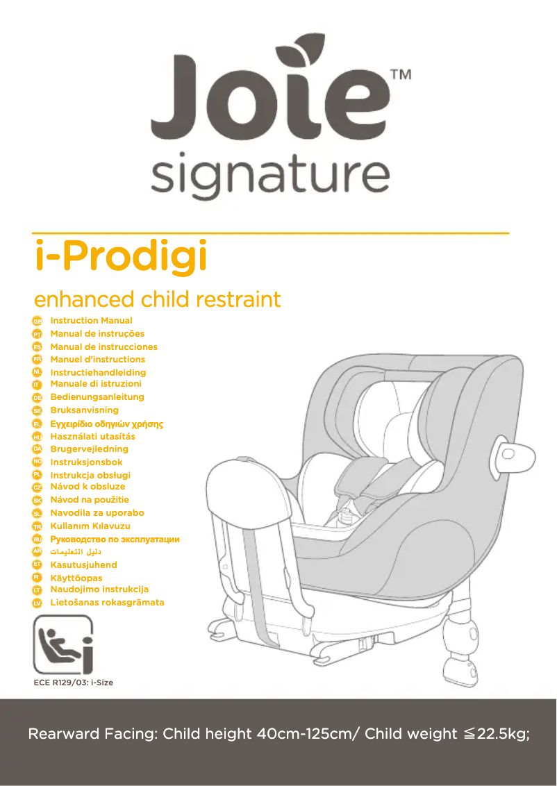 Page 1 de la notice Manuel utilisateur Joie i-Prodigi