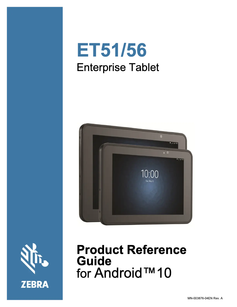 Page 1 de la notice Manuel utilisateur Zebra ET51