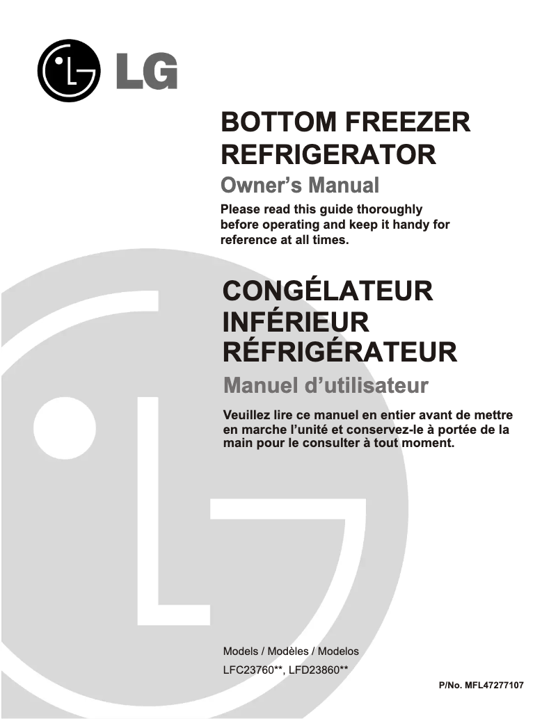 Página 1 del manual Manual de usuario LG LFD23860ST