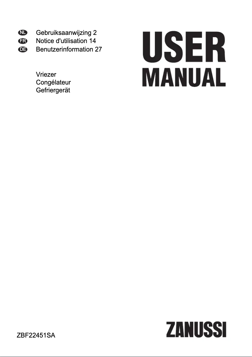 Image de la première page du manuel de l'appareil ZBF22451