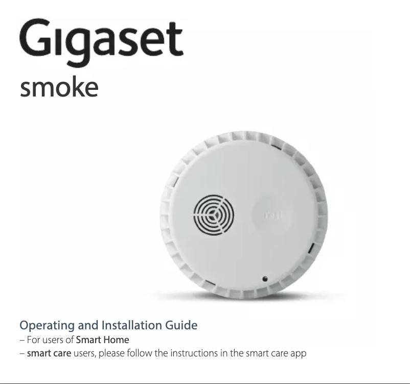 Page n°1 - Manuel utilisateur Gigaset Elements Smoke