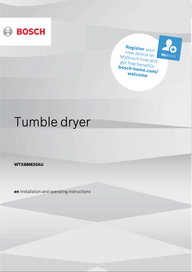 Page n°1 - Manuel utilisateur Bosch Serie 8 WTX88M20AU