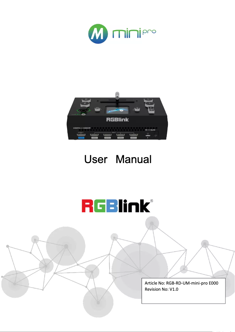Page n°1 - Manuel utilisateur RGBlink Mini Pro