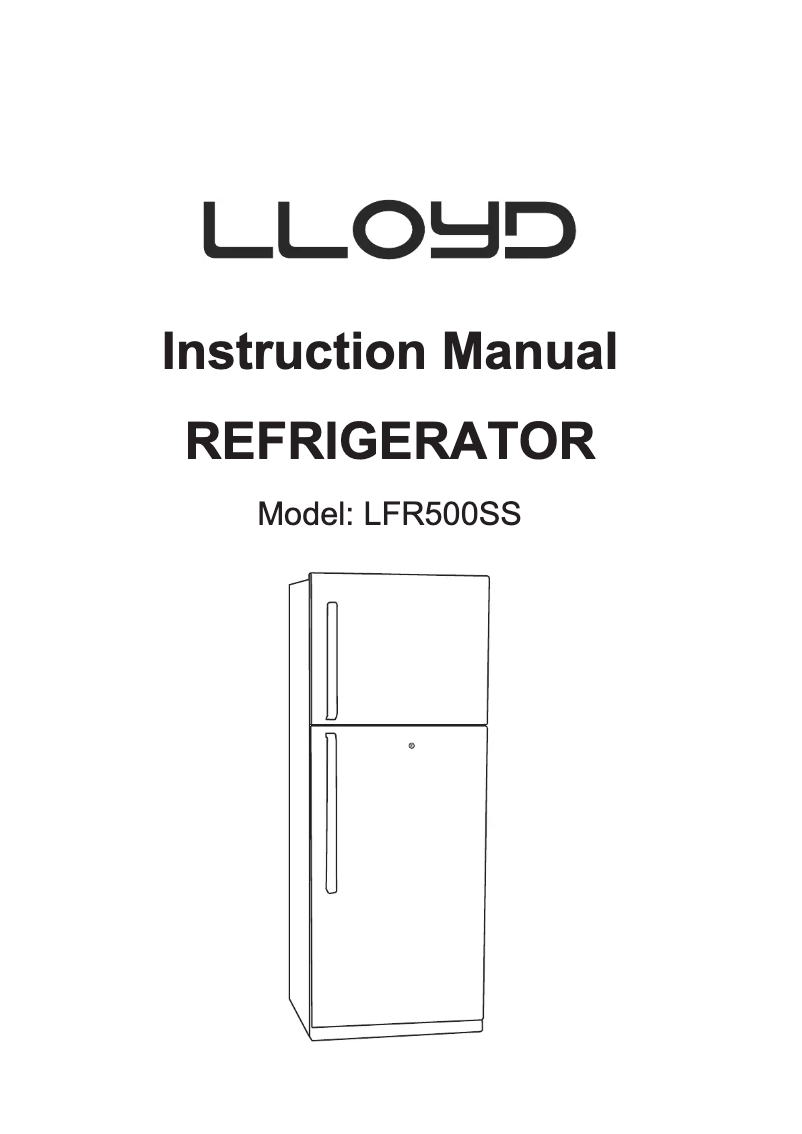 Page 1 de la notice Manuel utilisateur Lloyd LFR500SS
