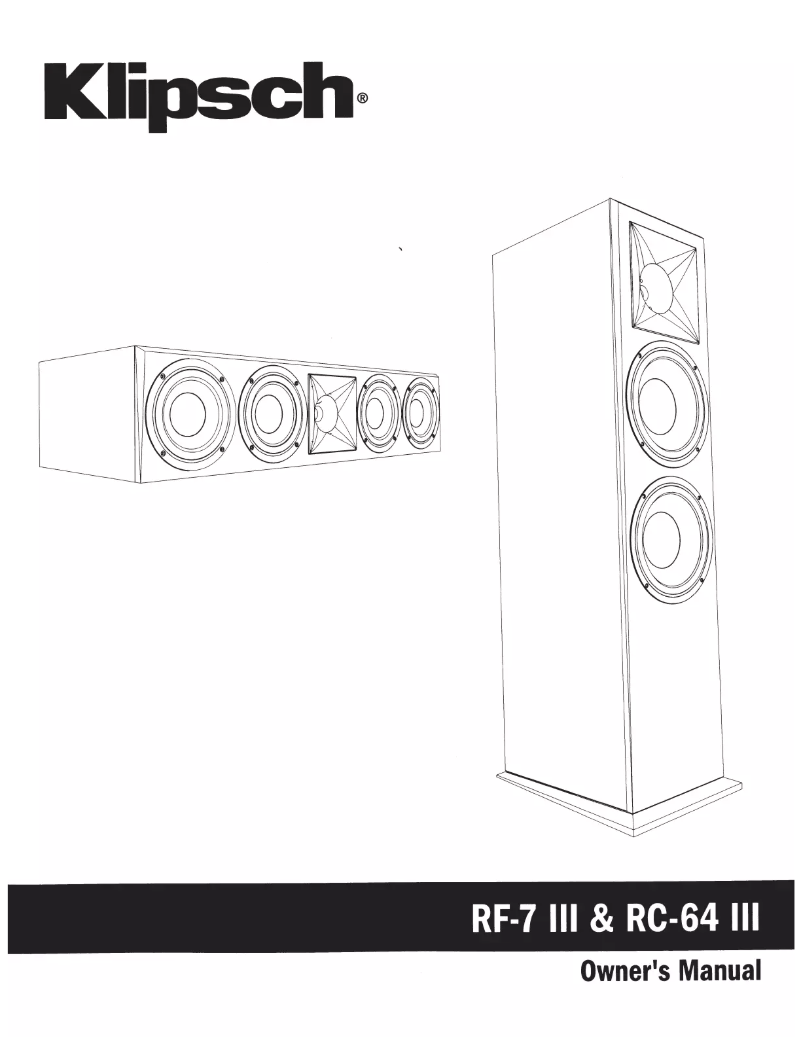 Page n°1 - Mode d'emploi Klipsch Reference RF-7 III