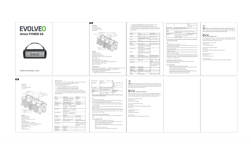 Page 1 de la notice Manuel utilisateur Evolveo Armor POWER 6A