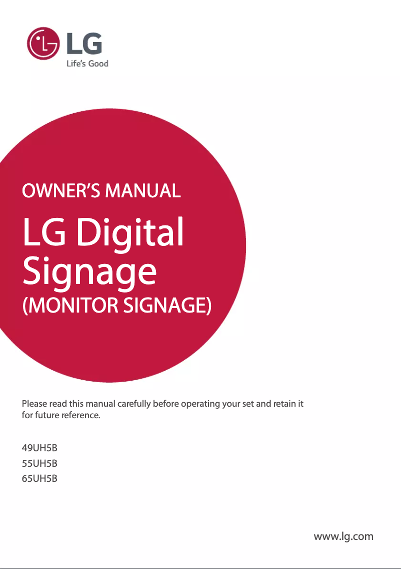 Page n°1 - Manuel utilisateur LG 49UH5B