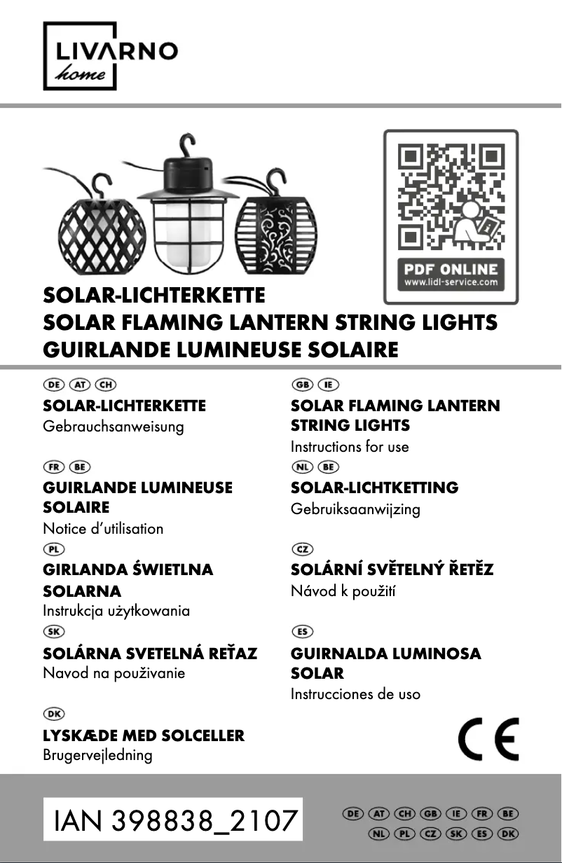 Page n°1 - Manuel utilisateur Livarno Lux IAN 398838