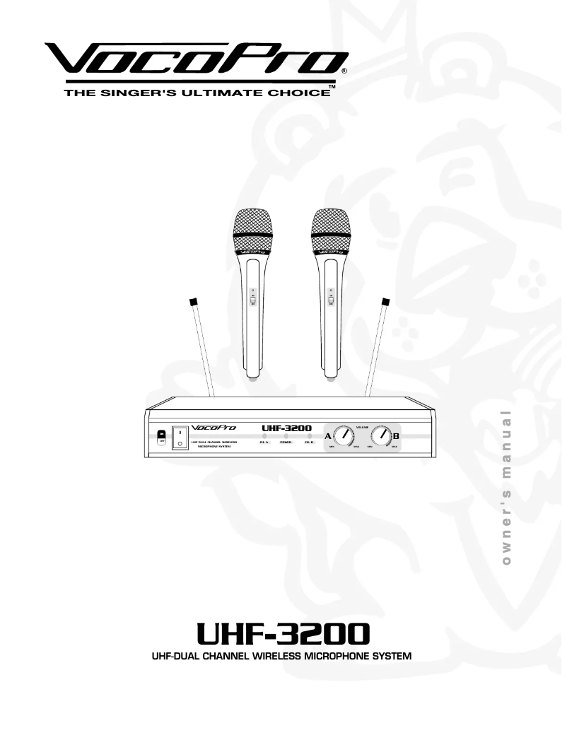Page n°1 - Manuel utilisateur Vocopro UHF-3200-10