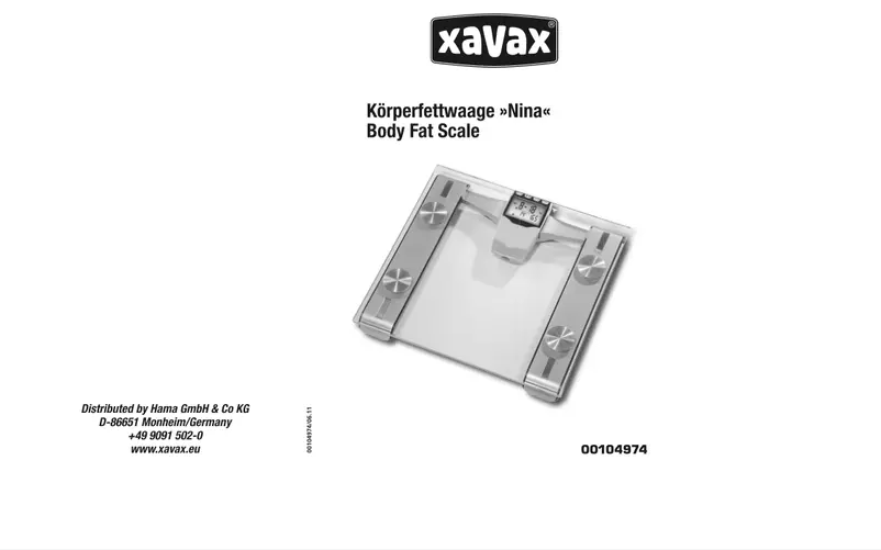 Page 1 of the manual User Manual Xavax Nina